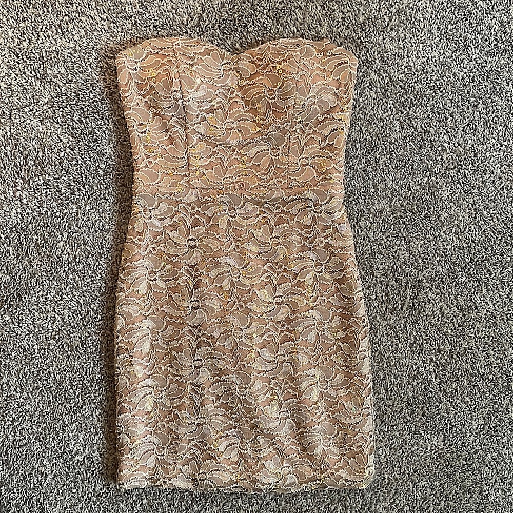 Gold mini dress